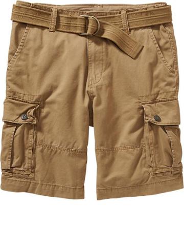 Old Navy Mens Belted Cargo Shorts 10 1/2&quot; Size 44w Big - Bandolier Brown