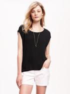 Old Navy Sandwashed Cocoon Tee For Women - Black
