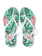 Old Navy Printed Flip Flops For Women - Bright White
