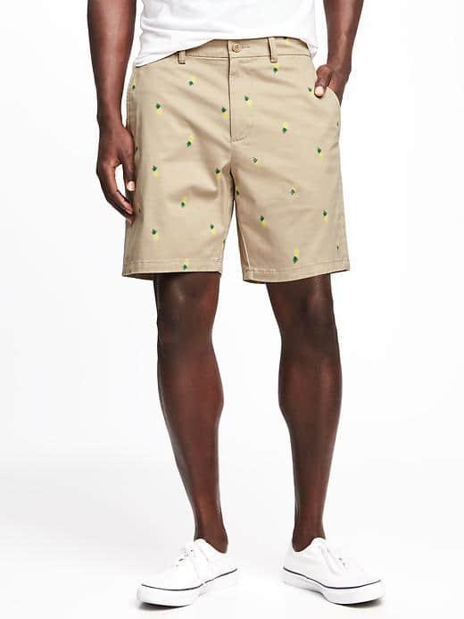 Old Navy Built In Flex Slim Ultimate Khaki Shorts For Men 8 - Pineapples