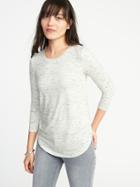 Old Navy Womens Luxe Crew-neck Tee For Women Cream Size M