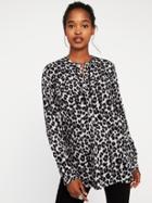 Old Navy Lightweight Popover Tunic For Women - Gray Leopard