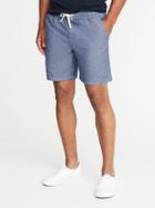 Old Navy Mens Built-in Flex Drawstring Jogger Shorts For Men (7) Dark Tone Chambray Size Xxl