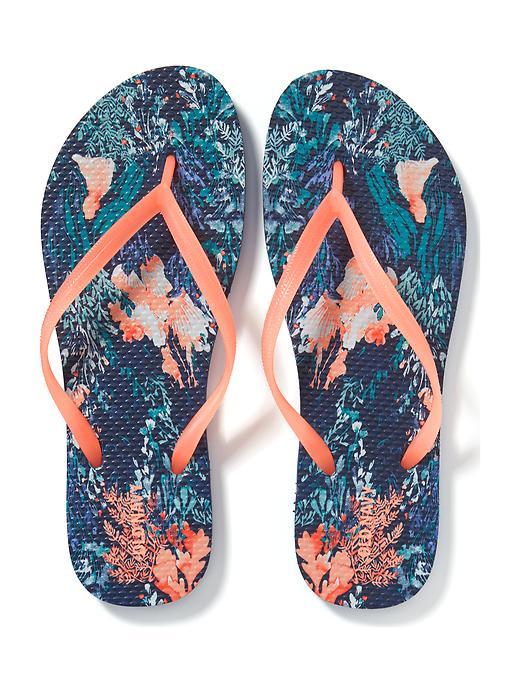 Old Navy Printed Flip Flops For Women - Cantaloupe