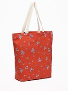 Old Navy Womens Graphic Canvas Tote For Women Red Floral Size One Size