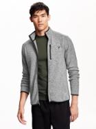 Old Navy Mens Sweater Fleece Jacket Size Xxl Big - Light Heather Gray