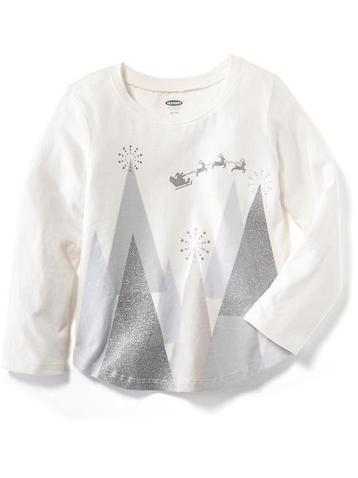 Old Navy Long Sleeve Graphic Tee Size 12-18 M - Sea Salt