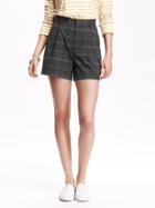 Old Navy Womens High Rise Twill Shorts 4 1/2&quot; Size 0 - Gray Check