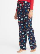 Old Navy Womens Patterned Flannel Sleep Pants For Women Blue Christmas Size Xs