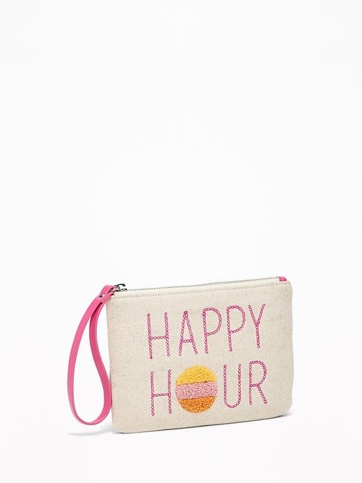 Graphic Canvas Wristlet For Women