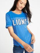 Old Navy Womens Nfl Team Sleeve-stripe Tee For Women Lions Size L