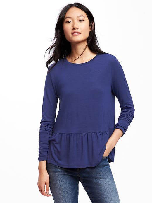 Old Navy Relaxed Peplum Hem Top For Women - Night Flight