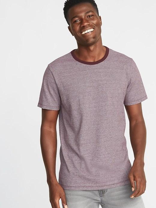 Old Navy Mens Soft-washed Slub-knit Ringer Tee For Men Red Wine Vinegar Size M