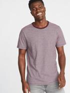 Old Navy Mens Soft-washed Slub-knit Ringer Tee For Men Red Wine Vinegar Size M