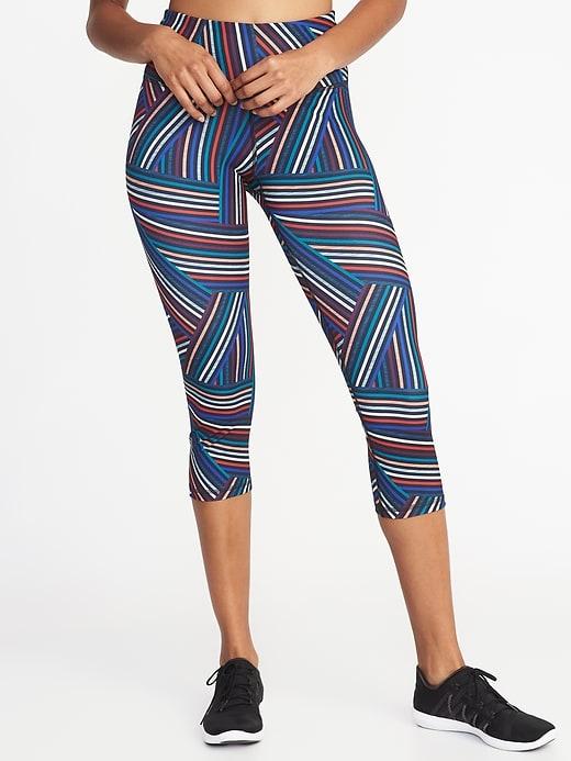 Old Navy Womens High-rise Striped Compression Crops For Women Multi Stripe Size Xs