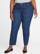 Old Navy Womens The Plus-size Power Jean A.k.a. The Perfect Straight Ankle For Women Dark Wash Size 24