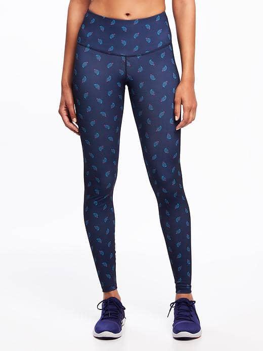 Old Navy High Rise Compression Leggings For Women - Navy Blue Print