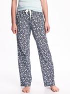 Old Navy Printed Poplin Sleep Pant For Women - Navy Floral