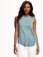 Old Navy Relaxed Lace Yoke Top For Women - Pirate Coast