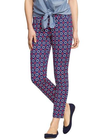 Old Navy Old Navy Womens The Pixie Skinny Ankle Pants - Multi Print