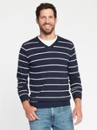 Old Navy Striped V Neck Sweater For Men - Navy Heather