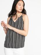 Old Navy Womens Relaxed High-neck Swing Cami For Women Black Stripe Top Size Xs