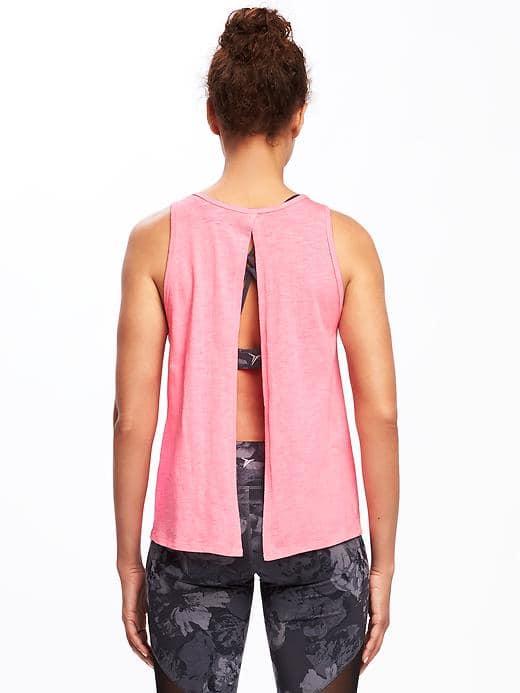Old Navy Go Dry Flyaway Slub Knit Tank For Women - Absolute Pink Neon