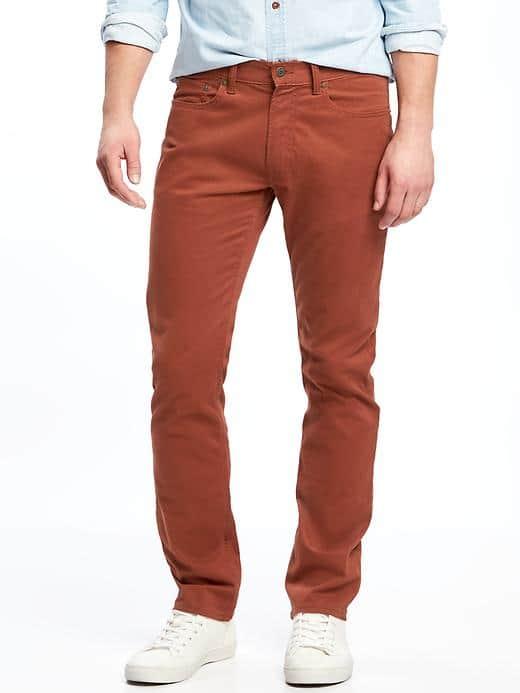 Old Navy Built In Flex Slim Brushed Twill Pants For Men - Cinnamonster