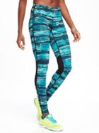Old Navy Go Dry Cool Mesh Running Tights For Women - Splashng Teal Sql Poly