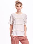 Old Navy Fringe Tee - Creme De La Creme