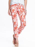 Old Navy Womens The Pixie Ankle Pants Size 0 Regular - Orange Floral