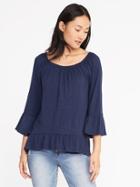 Old Navy Womens Slub-knit Jersey Top For Women Lost At Sea Navy Size L