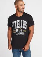 Old Navy Mens Nfl Team-graphic Slub-knit Tee For Men Steelers Size L