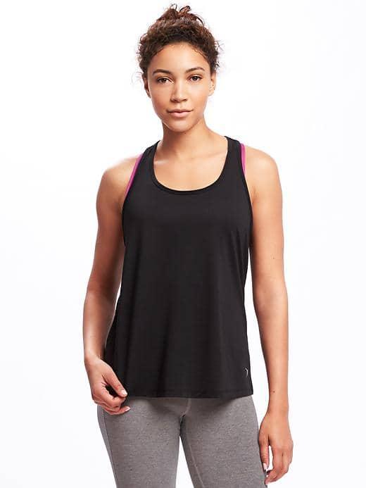 Old Navy Go Dry Strappy Back Tank For Women - Blackjack