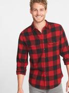Old Navy Mens Regular-fit Built-in Flex Plaid Flannel Shirt For Men Robbie Red Size Xs