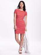 Old Navy Striped Jersey T Shirt Dress For Women - Red Stripe