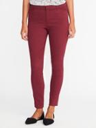 Old Navy Mid Rise Pixie Sateen Chinos For Women - Chilled Sangria