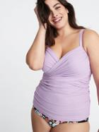 Wrap-front Secret-slim Plus-size Tankini Swim Top