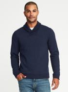 Old Navy Mens Shawl-collar Fleece Sweatshirt For Men Lost At Sea Navy Size Xs