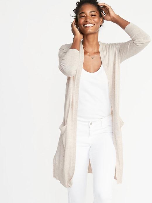 Super-long Open-front Sweater For Women