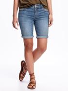 Old Navy Cuffed Denim Bermudas For Women - Palm Springs