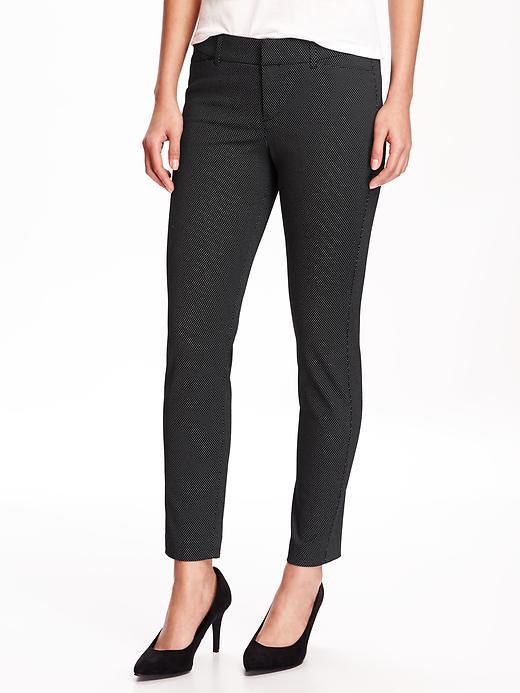 Old Navy Mid Rise Pixie Ankle Pants For Women - Black Print