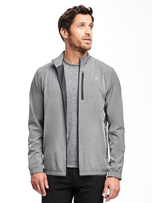 Old Navy Ripstop Stretch Train Jacket For Men - Light Gray Heather