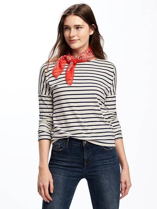 Old Navy Lightweight Linen Blend Scarf For Women - Red Bandana