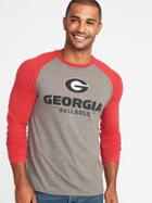 Old Navy Mens Ncaa Georgia Bulldogs Raglan Tee For Men Georgia Bulldogs Size S