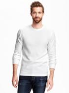 Old Navy Waffle Knit Thermal Tee For Men - Bright White