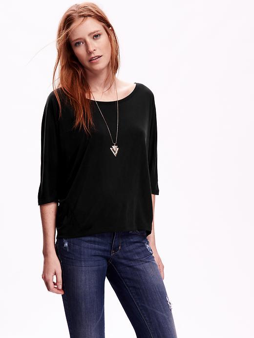 Old Navy Cocoon Hi Lo Tee Size M Tall - Black