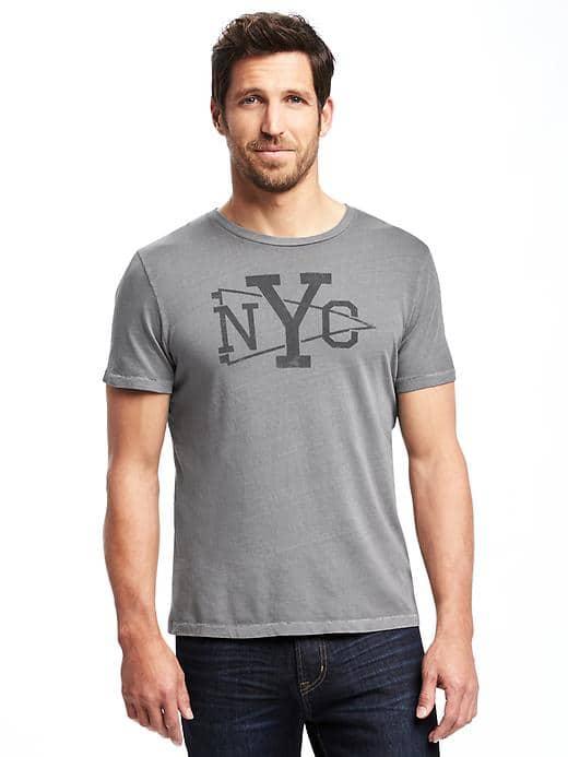 Old Navy Garment Dyed Crew Neck Tee For Men - Grey