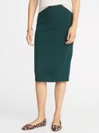 Old Navy Womens Midi Sweater-knit Pencil Skirt For Women Botanical Green Size L