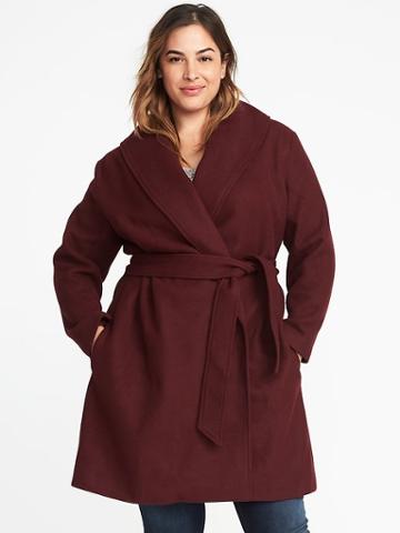 Old Navy Womens Plus-size Belted Coat Reddy Or Not Size 4x